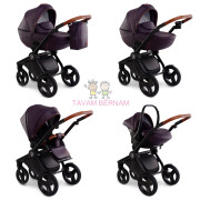 Verdi Futuro Premium 3-1 Deep Violet (violet Eco-āda), bērnu rati trīs vienā Verdi Futuro Premium 3-1 Deep Violet (violet Eco-āda), bērnu rati trīs vienā