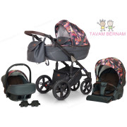 Verdi Mocca universālie bērnu rati 3-1 col.11 Eco Grey Pink (pelēka roza) - eko-āda ar audumu Verdi Mocca universālie bērnu rati 3-1 col.11 Eco Grey Pink (pelēka roza) - eko-āda ar audumu