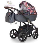 Verdi Mocca universālie bērnu rati 3-1 col.11 Eco Grey Pink (pelēka roza) - eko-āda ar audumu Verdi Mocca universālie bērnu rati 3-1 col.11 Eco Grey Pink (pelēka roza) - eko-āda ar audumu