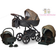 Verdi Mocca universālie bērnu rati 3-1 col.15 Eco Black Gold (melna dzeltena) - eko-āda ar audumu Verdi Mocca universālie bērnu rati 3-1 col.15 Eco Black Gold (melna dzeltena) - eko-āda ar audumu