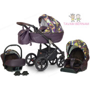 Verdi Mocca universālie bērnu rati 3-1 col.09 Eco Violet (violet) - eko-āda ar audumu Verdi Mocca universālie bērnu rati 3-1 col.09 Eco Violet (violet) - eko-āda ar audumu