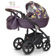 Verdi Mocca universālie bērnu rati 3-1 col.09 Eco Violet (violet) - eko-āda ar audumu