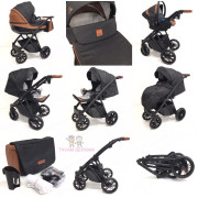 Camarelo Zeo 3-1 Zeo-1 (tumši pelēka) bērnu universālie ratiņi Camarelo Zeo 3-1 Zeo-1 (tumši pelēka) bērnu universālie ratiņi