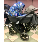 Verdi Mocca universālie bērnu rati 3-1 col.12 Eco Grey Blue (pelēka zila) - eko-āda ar audumu