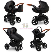 Verdi Futuro Premium 3-1 Cuba Black (melna Eco-āda), bērnu rati trīs vienā Verdi Futuro Premium 3-1 Cuba Black (melna Eco-āda), bērnu rati trīs vienā