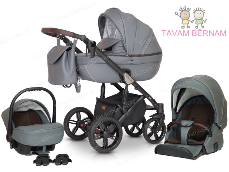 Verdi Mocca universālie bērnu rati 3-1 col.05 Eco Grey (pelēka) - eko-āda Verdi Mocca universālie bērnu rati 3-1 col.05 Eco Grey (pelēka) - eko-āda