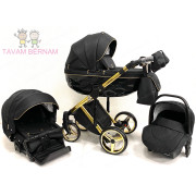 Adamex Chantal Special edition C1 3-1 (zelta - melna) bērnu ratiņi Adamex Chantal Special edition C1 3-1 (zelta - melna) bērnu ratiņi