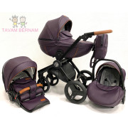 Verdi Futuro Premium 3-1 Deep Violet (violet Eco-āda), bērnu rati trīs vienā Verdi Futuro Premium 3-1 Deep Violet (violet Eco-āda), bērnu rati trīs vienā