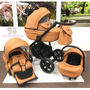 Verdi Mocca universālie bērnu rati 3-1 col.04 Eco Beige (bēša) - eko-āda