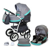 Verdi Optima bērnu universālie ratiņi 2in1 col.01 (dark grey/orange)