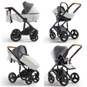 Verdi Orion universālie bērnu ratiņi 3in1 col.Eco White/Denim grey