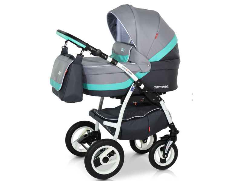 Verdi Optima bērnu universālie ratiņi 3in1 col.07 (grey/blue)