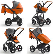Verdi Orion universālie bērnu ratiņi 3in1 col.Eco Orange/Denim grey