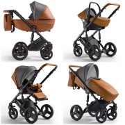 Verdi Orion universālie bērnu ratiņi 3in1 col.Eco Caramel/Denim grey