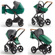 Verdi Orion universālie bērnu ratiņi 3in1 col.Eco Green/Denim grey