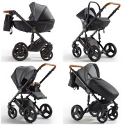Verdi Orion universālie bērnu ratiņi 3in1 col.Eco Black/Denim grey