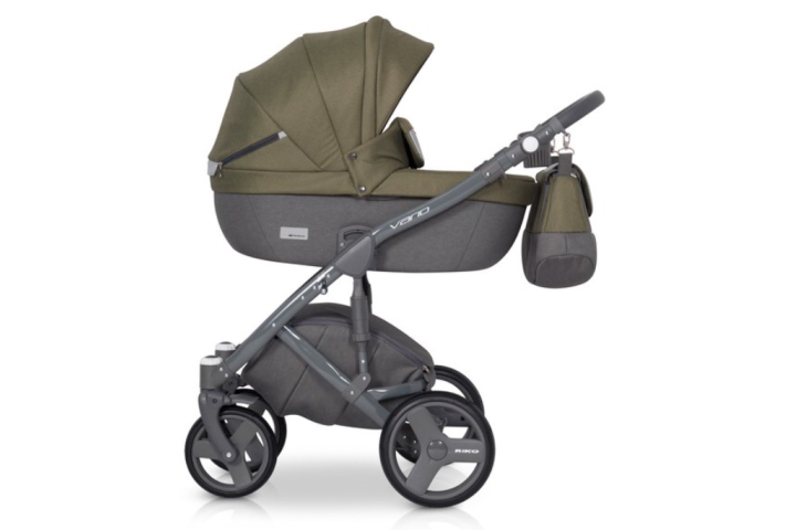 Riko Vario bērnu universālie ratiņi 3in1col.03 Olive