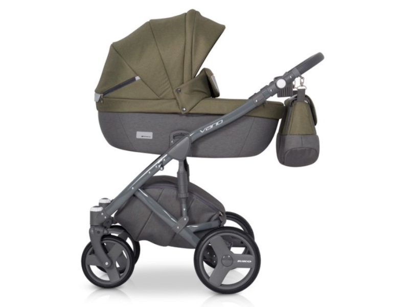 Riko Vario bērnu universālie ratiņi 3in1col.03 Olive