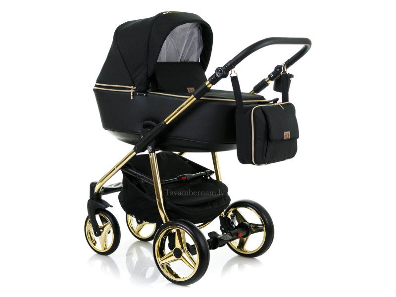 Adamex Reggio Special edition bērnu universālie ratiņi 3in1 col.Y-85 gold (melna)